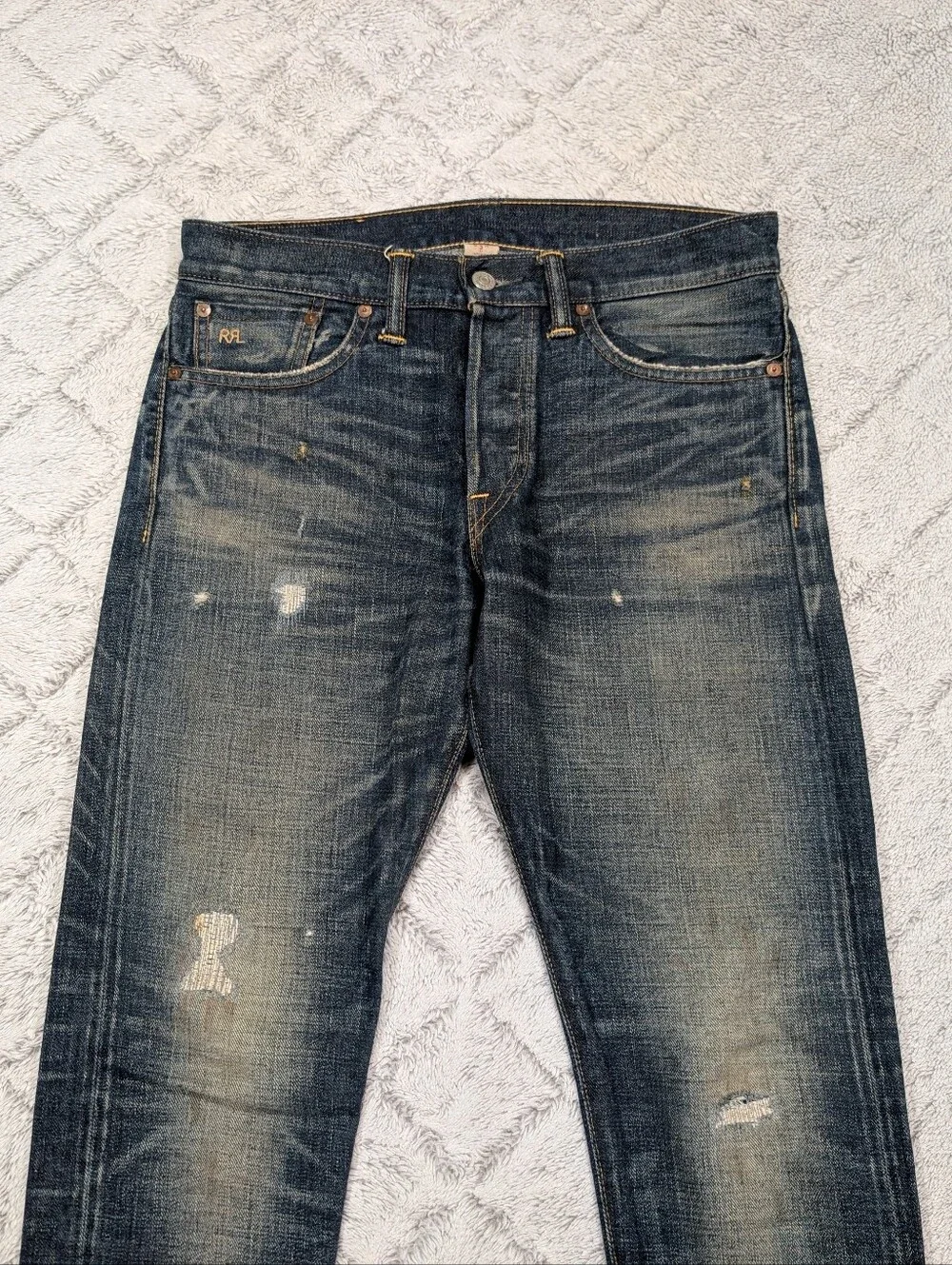 RRL Ralph Lauren Jeans Mens 30x32 Blue Double RL Slim Narrow Japanese Selvedge